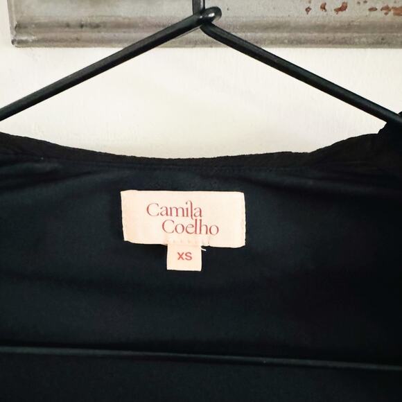 Camila Coelho Black Crop Long Sleeve Top XS - Picture 3 of 5